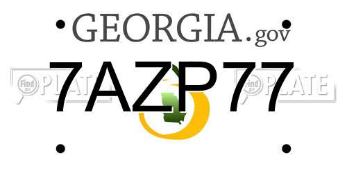 7AZP77 Georgia License Plate