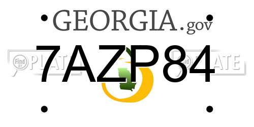 7AZP84 Georgia License Plate
