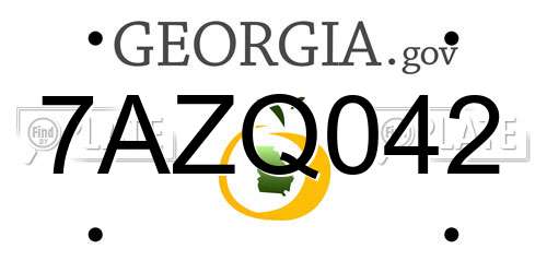 7AZQ042 Georgia License Plate