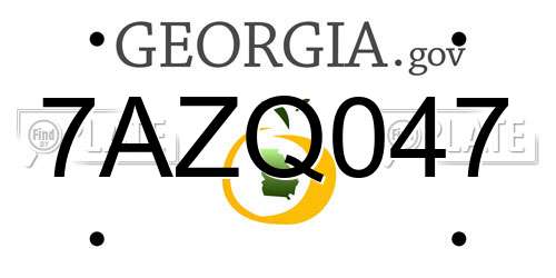 7AZQ047 Georgia License Plate