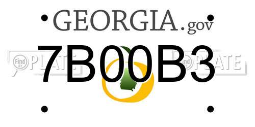 7B00B3 Georgia License Plate