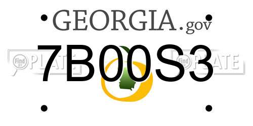 7B00S3 Georgia License Plate