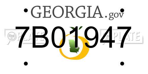7B01947 Georgia License Plate