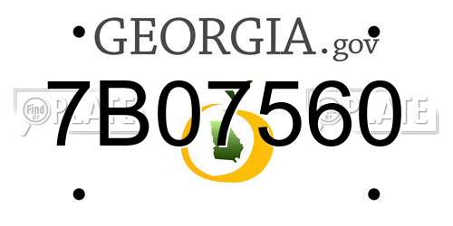 7B07560 Georgia License Plate