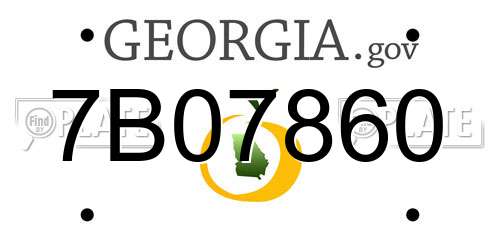 7B07860 Georgia License Plate
