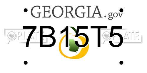 7B15T5 Georgia License Plate