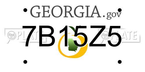 7B15Z5 Georgia License Plate