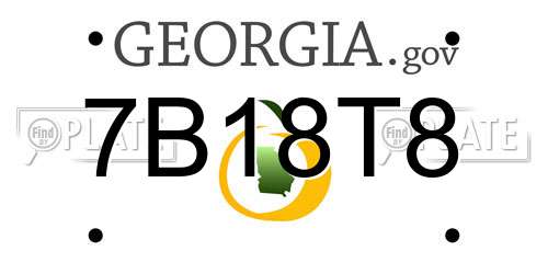 7B18T8 Georgia License Plate