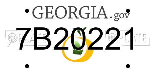 7B20221 Georgia License Plate