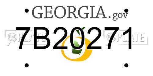 7B20271 Georgia License Plate