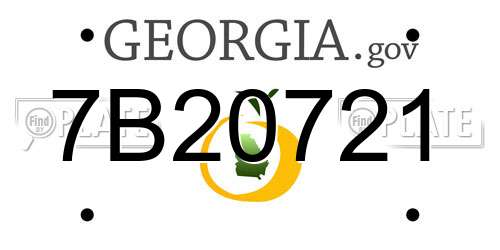 7B20721 Georgia License Plate