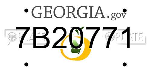 7B20771 Georgia License Plate