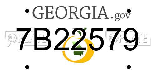 7B22579 Georgia License Plate