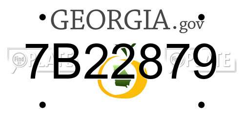 7B22879 Georgia License Plate