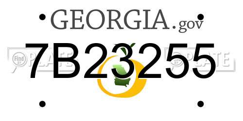 7B23255 Georgia License Plate