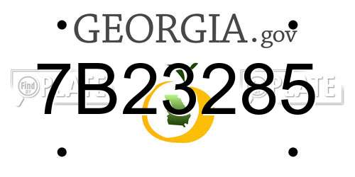 7B23285 Georgia License Plate