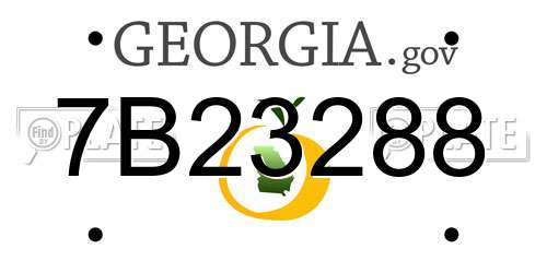 7B23288 Georgia License Plate