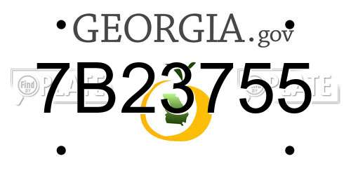 7B23755 Georgia License Plate