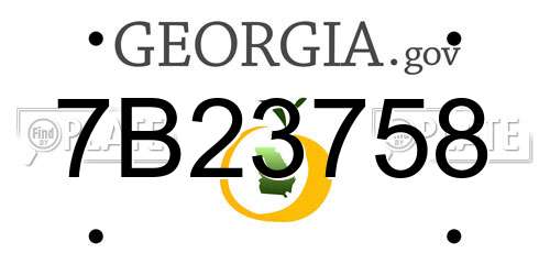 7B23758 Georgia License Plate