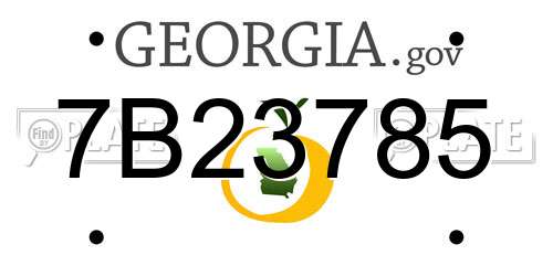 7B23785 Georgia License Plate