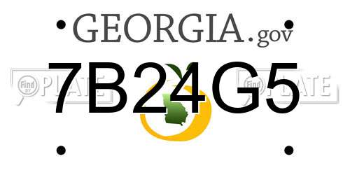 7B24G5 Georgia License Plate
