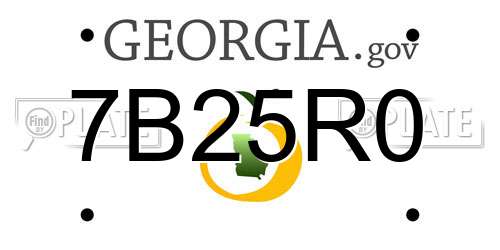 7B25R0 Georgia License Plate