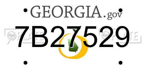 7B27529 Georgia License Plate