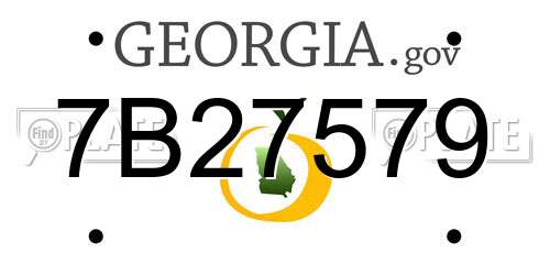 7B27579 Georgia License Plate
