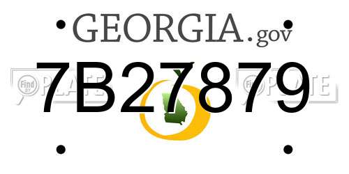 7B27879 Georgia License Plate