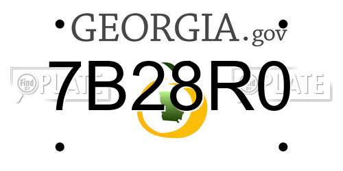 7B28R0 Georgia License Plate