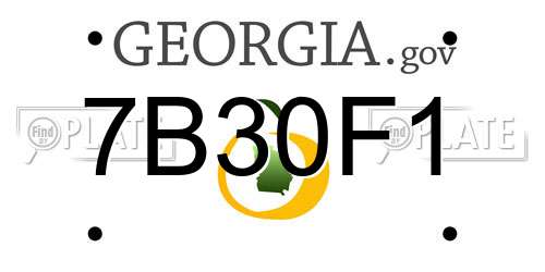 7B30F1 Georgia License Plate