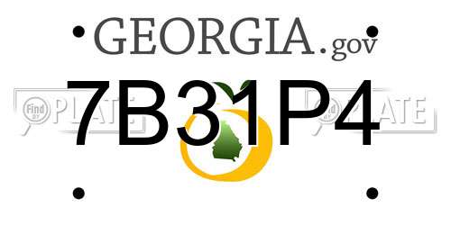 7B31P4 Georgia License Plate