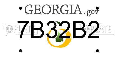 7B32B2 Georgia License Plate