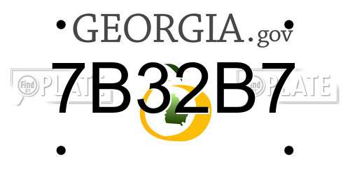 7B32B7 Georgia License Plate