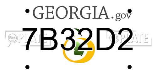 7B32D2 Georgia License Plate