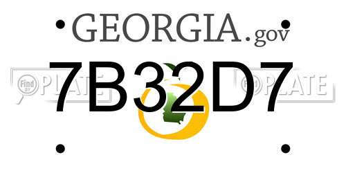 7B32D7 Georgia License Plate