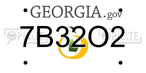 7B32O2 Georgia License Plate