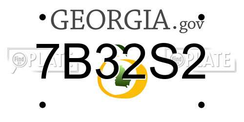7B32S2 Georgia License Plate