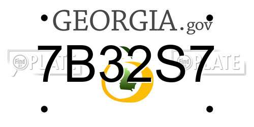 7B32S7 Georgia License Plate