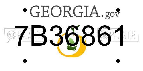7B36861 Georgia License Plate