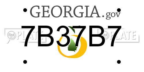 7B37B7 Georgia License Plate