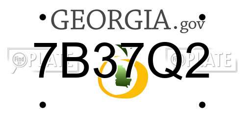 7B37Q2 Georgia License Plate