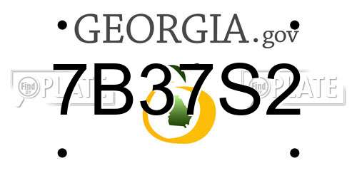 7B37S2 Georgia License Plate