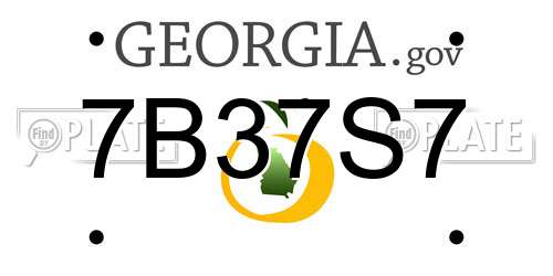 7B37S7 Georgia License Plate