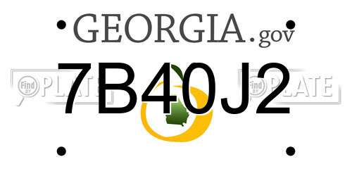 7B40J2 Georgia License Plate