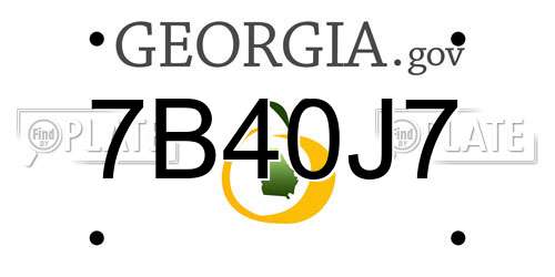 7B40J7 Georgia License Plate