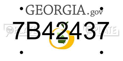 7B42437 Georgia License Plate