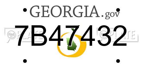 7B47432 Georgia License Plate