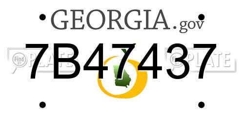 7B47437 Georgia License Plate