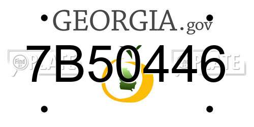 7B50446 Georgia License Plate